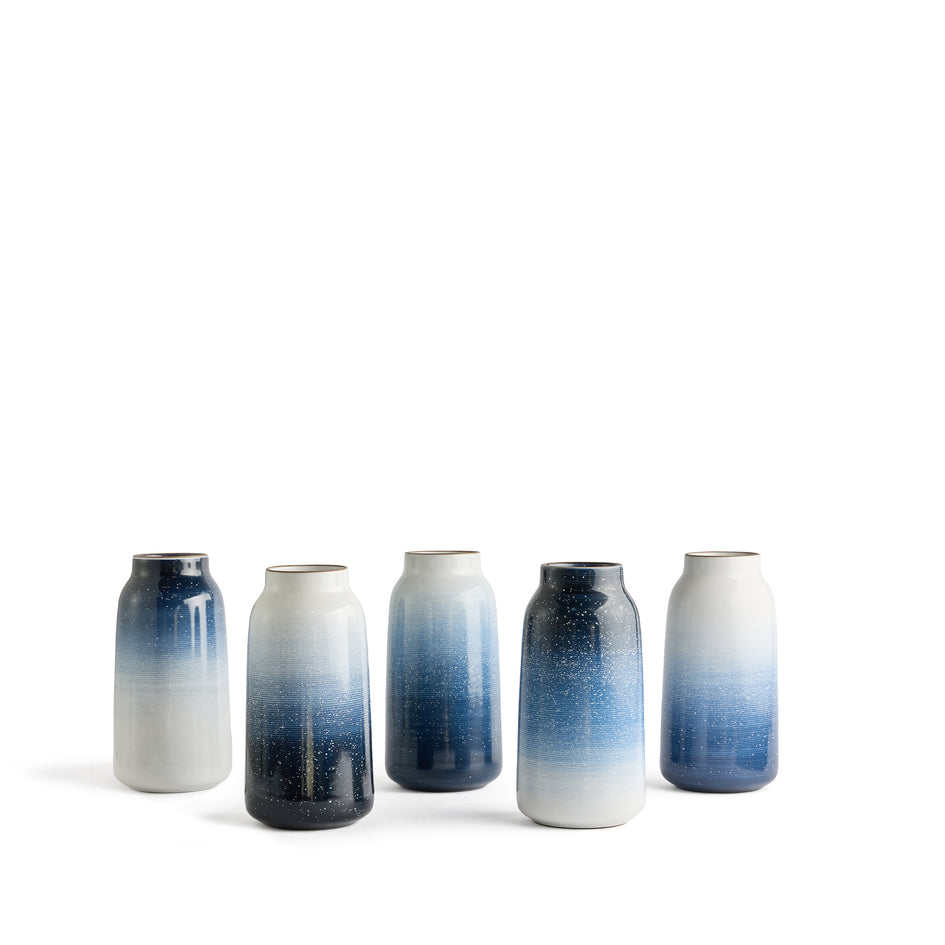 Tall Vase in Midnight, Stillwater, and Opaque White Image 2