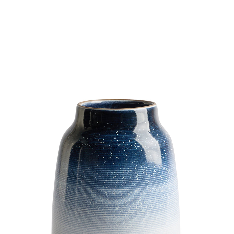 Wide Vase in Midnight, Stillwater, and Opaque White Image 2