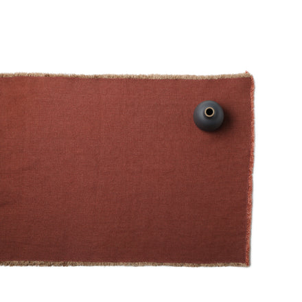 Linen Hopsack Runner in Mattone Red