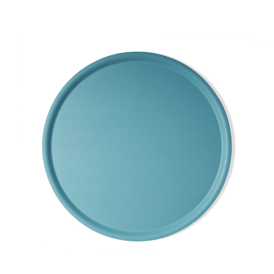 Large Round Tray in Foggy Blue Image 1