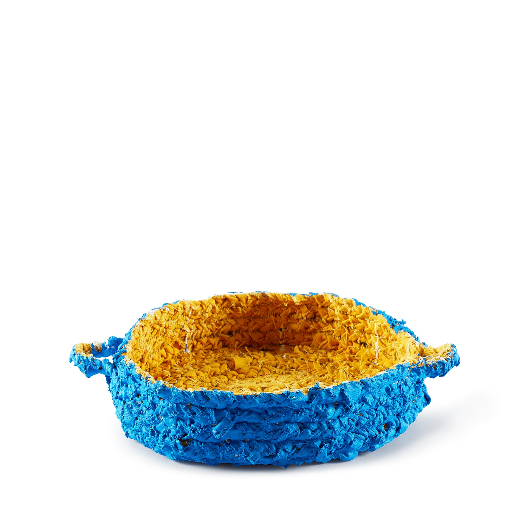 Small Round Nesting Tray in Blue and Yellow Zoom Image 1