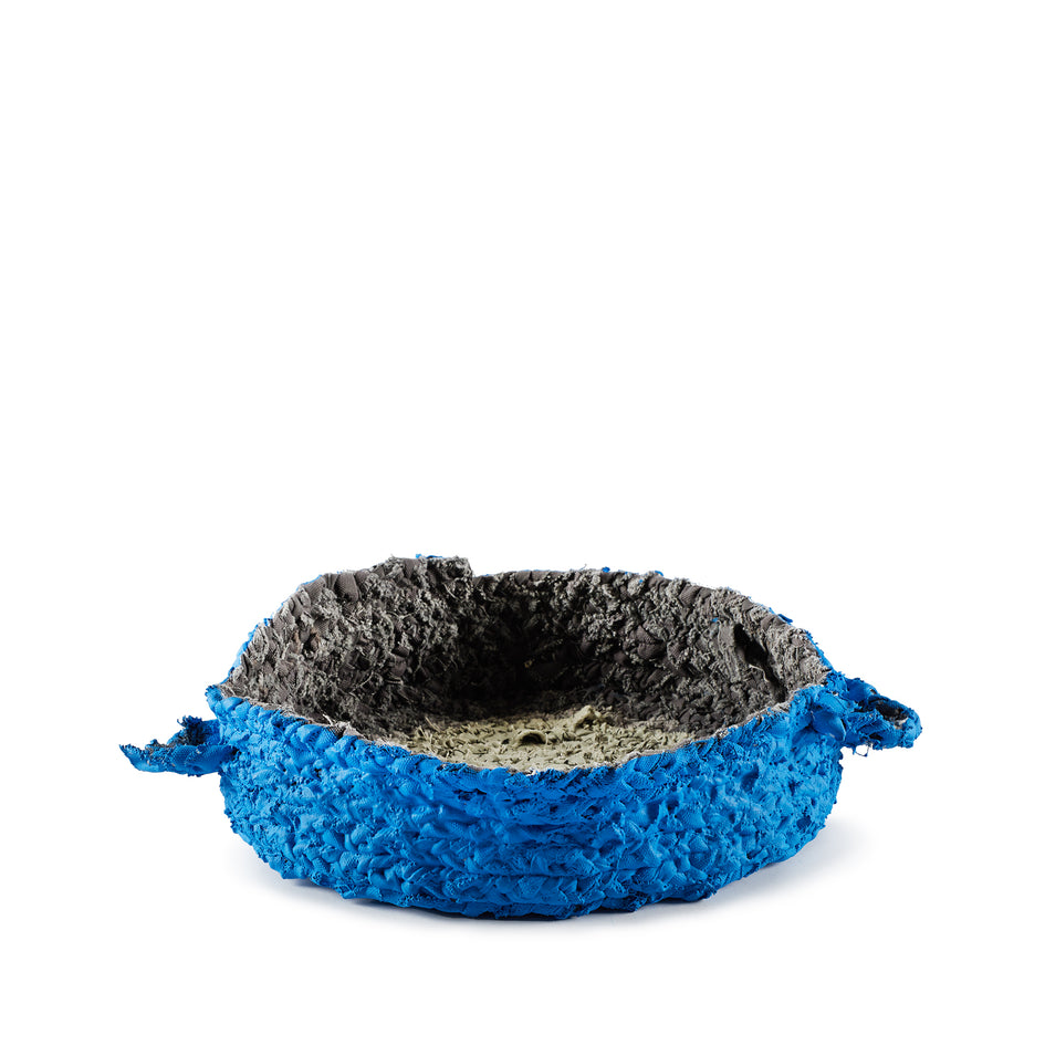 Small Round Nesting Tray in Blue and Grey Image 1
