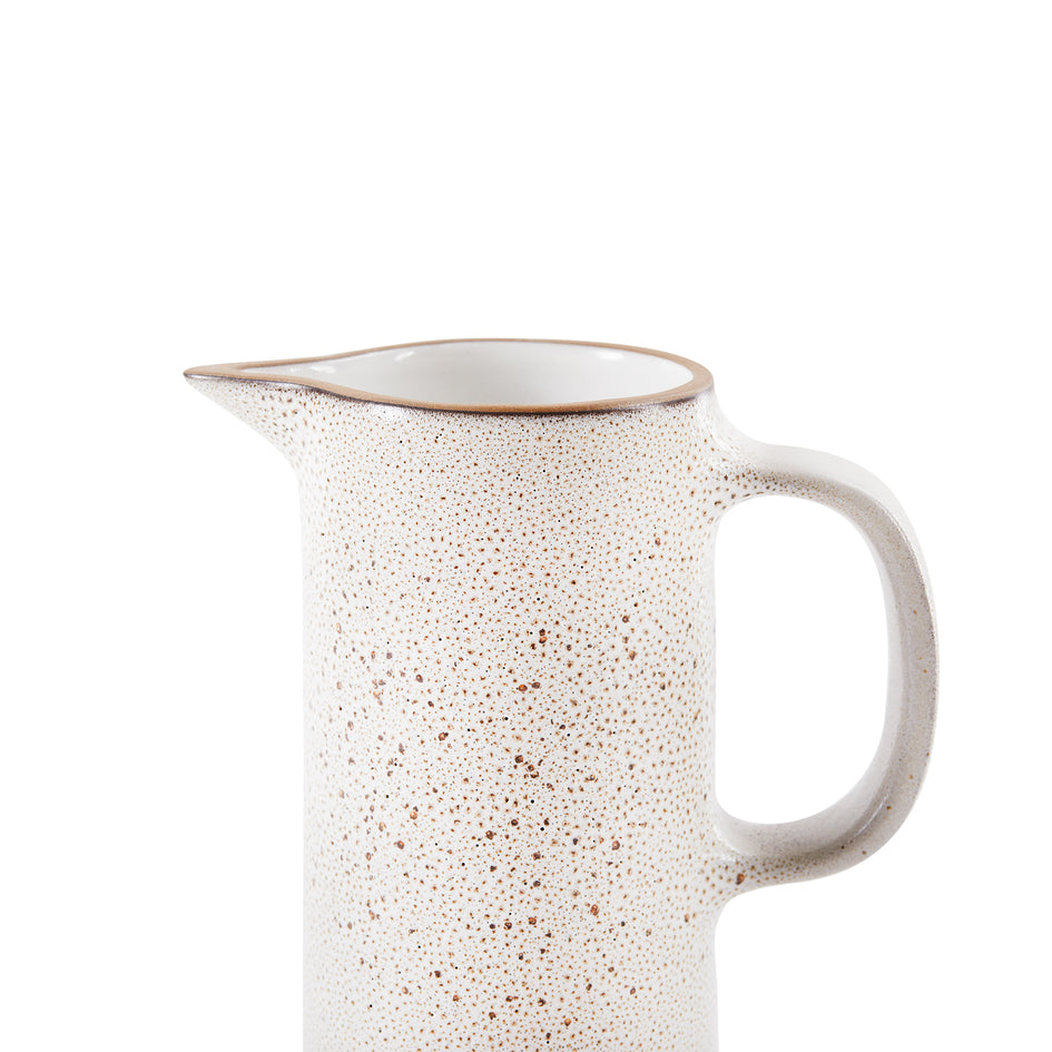 Small Pitcher in Opaque White and Matte Brown Image 3
