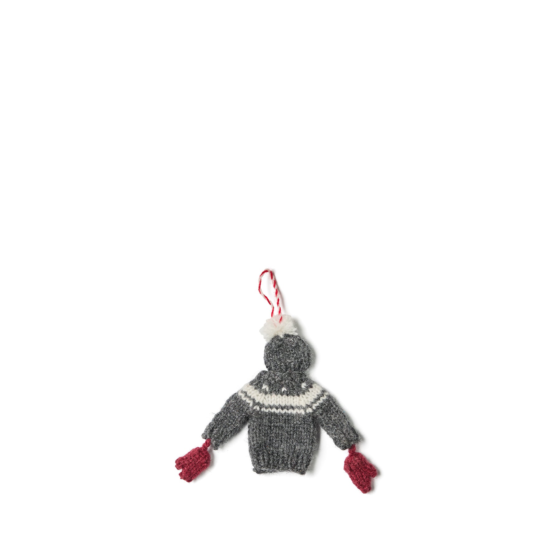 Holiday Sweater Ornament in Grey Zoom Image 1