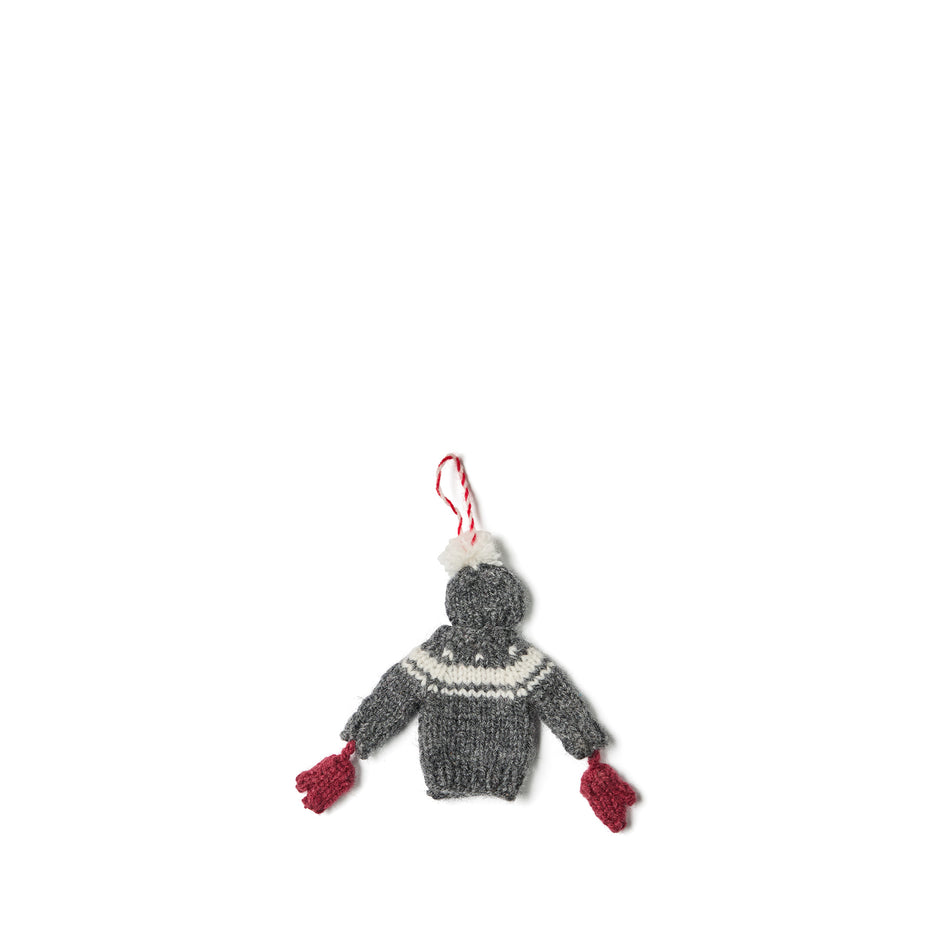 Holiday Sweater Ornament in Grey Image 1