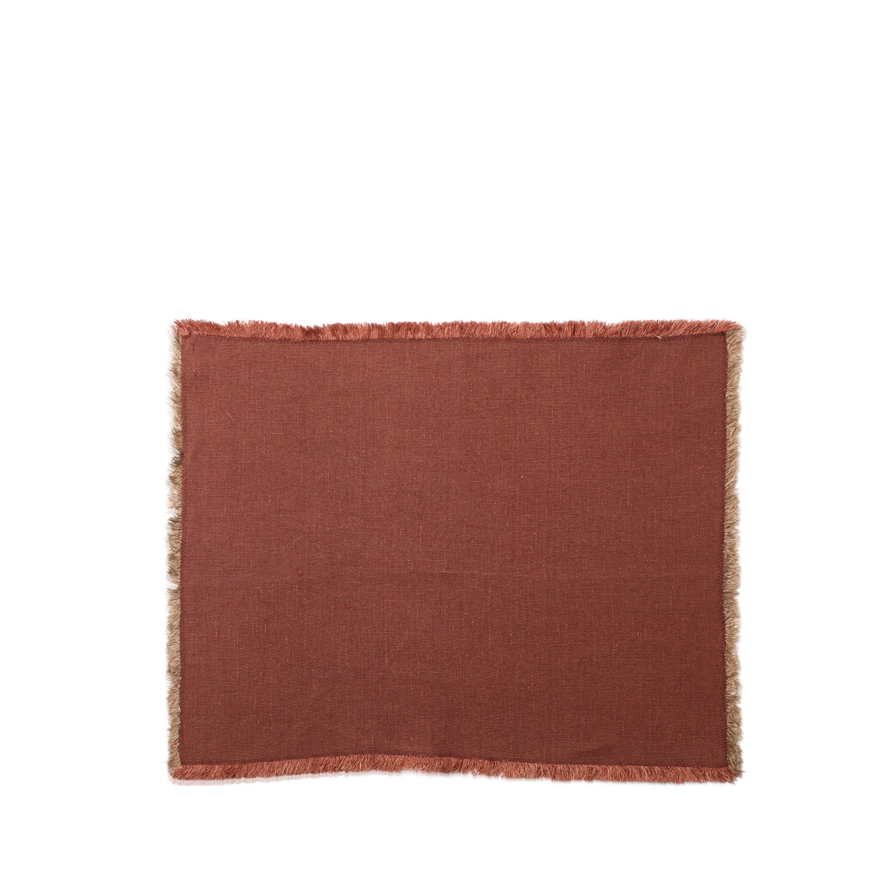 Linen Hopsack Placemat in Mattone Red (Set of 2) Zoom Image 1