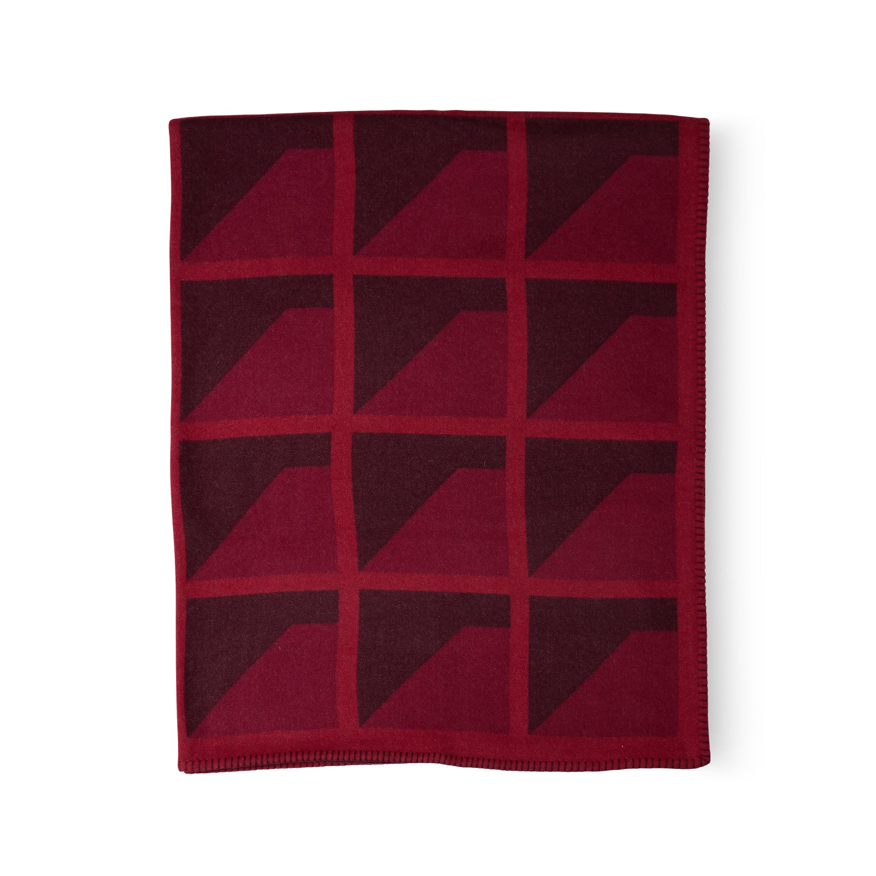 Finestre Jacquard Blanket in Pure Red Zoom Image 1