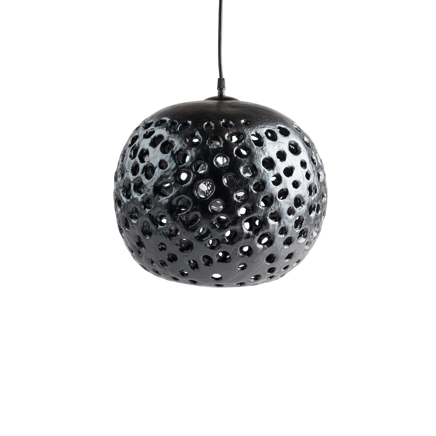 14" Ceramic Hanging Lantern in Black Zoom Image 1