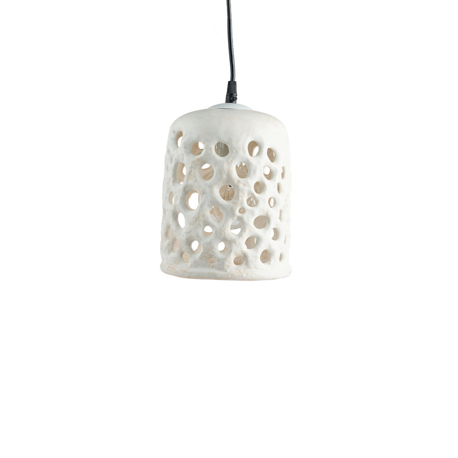 Small Cylinder Hanging Lantern in White Image 1