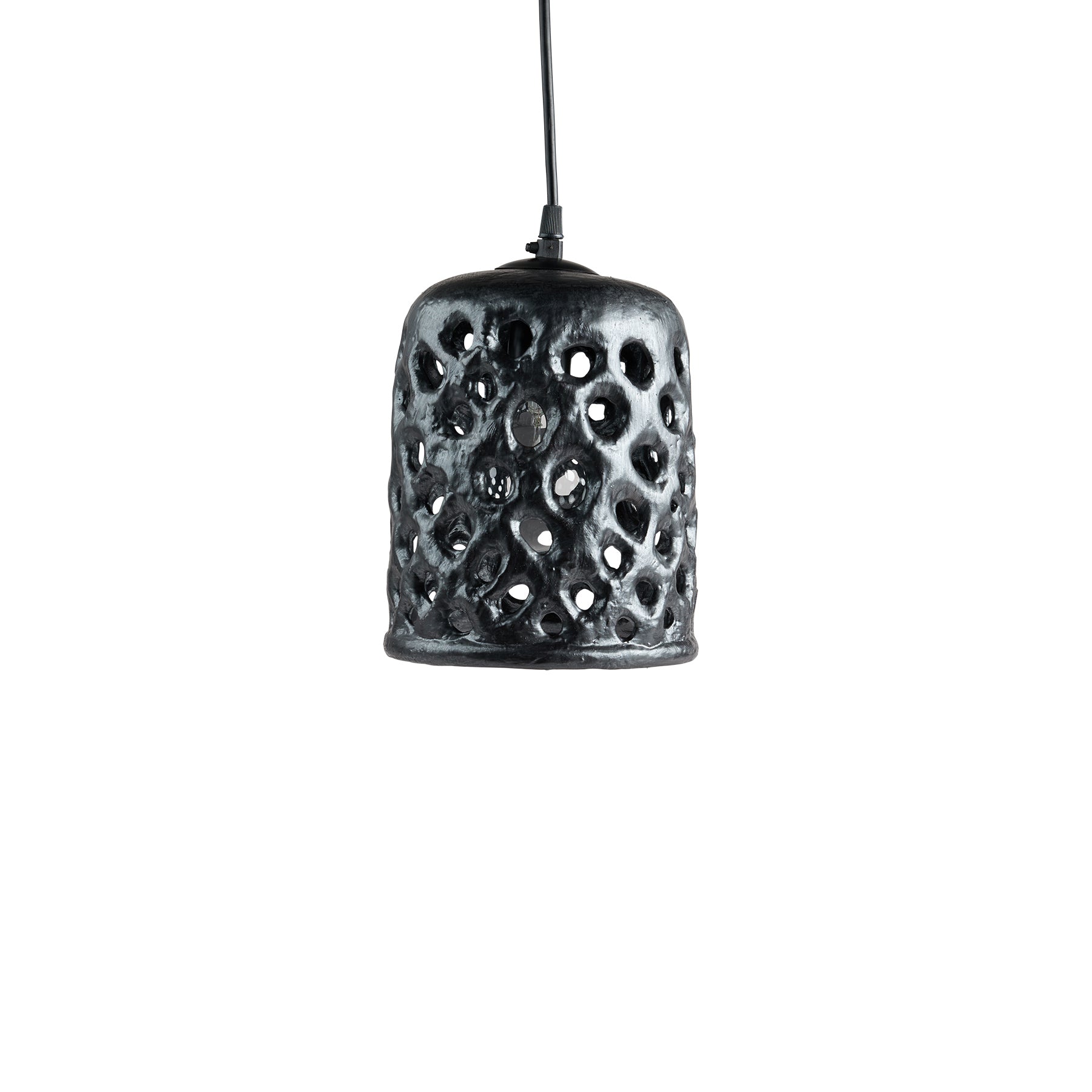Small Cylinder Hanging Lantern in Black Zoom Image 1