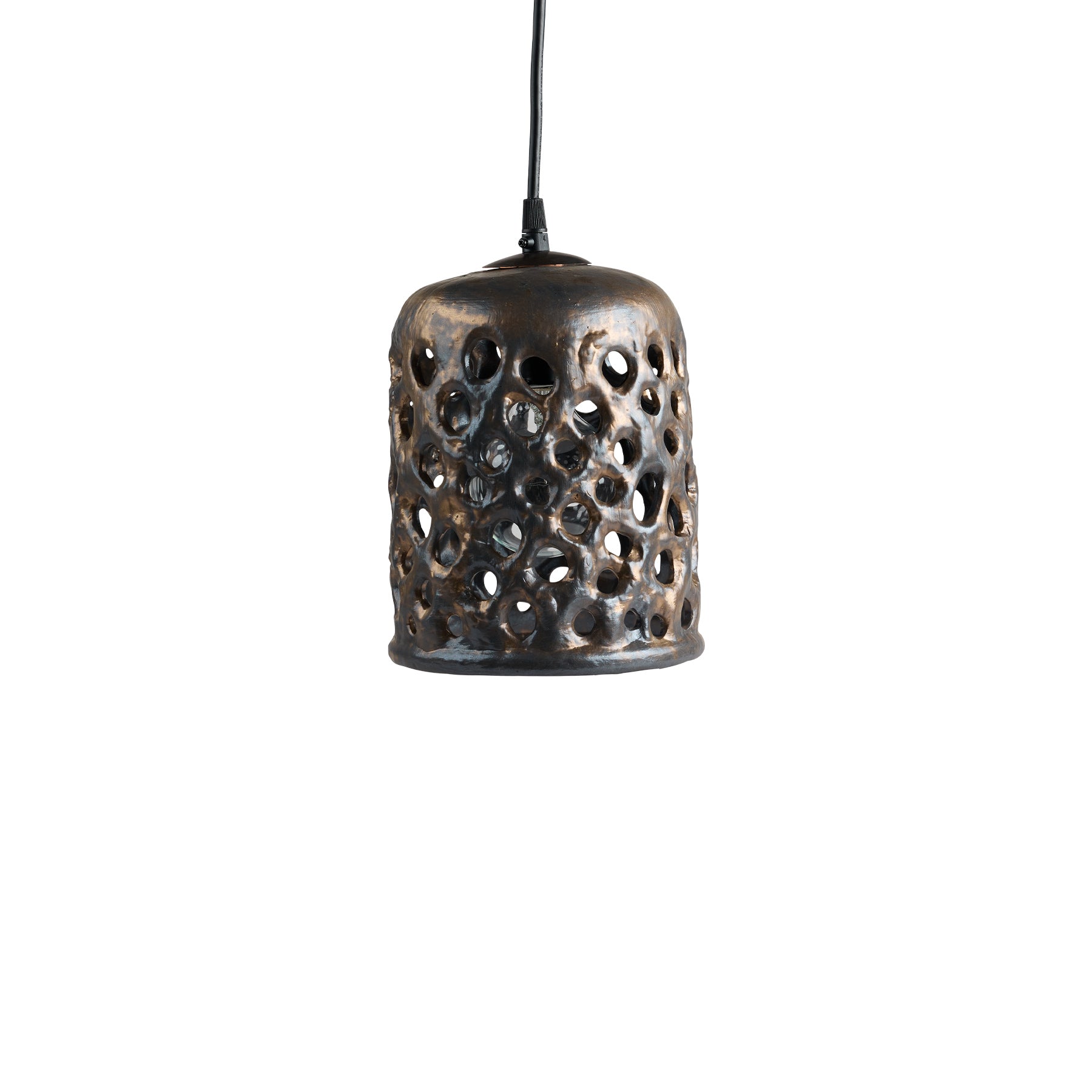 Small Cylinder Hanging Lantern in Bronze Zoom Image 1
