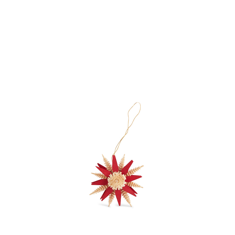 Star Ornament in Natural/Red, 2.75" Image 1
