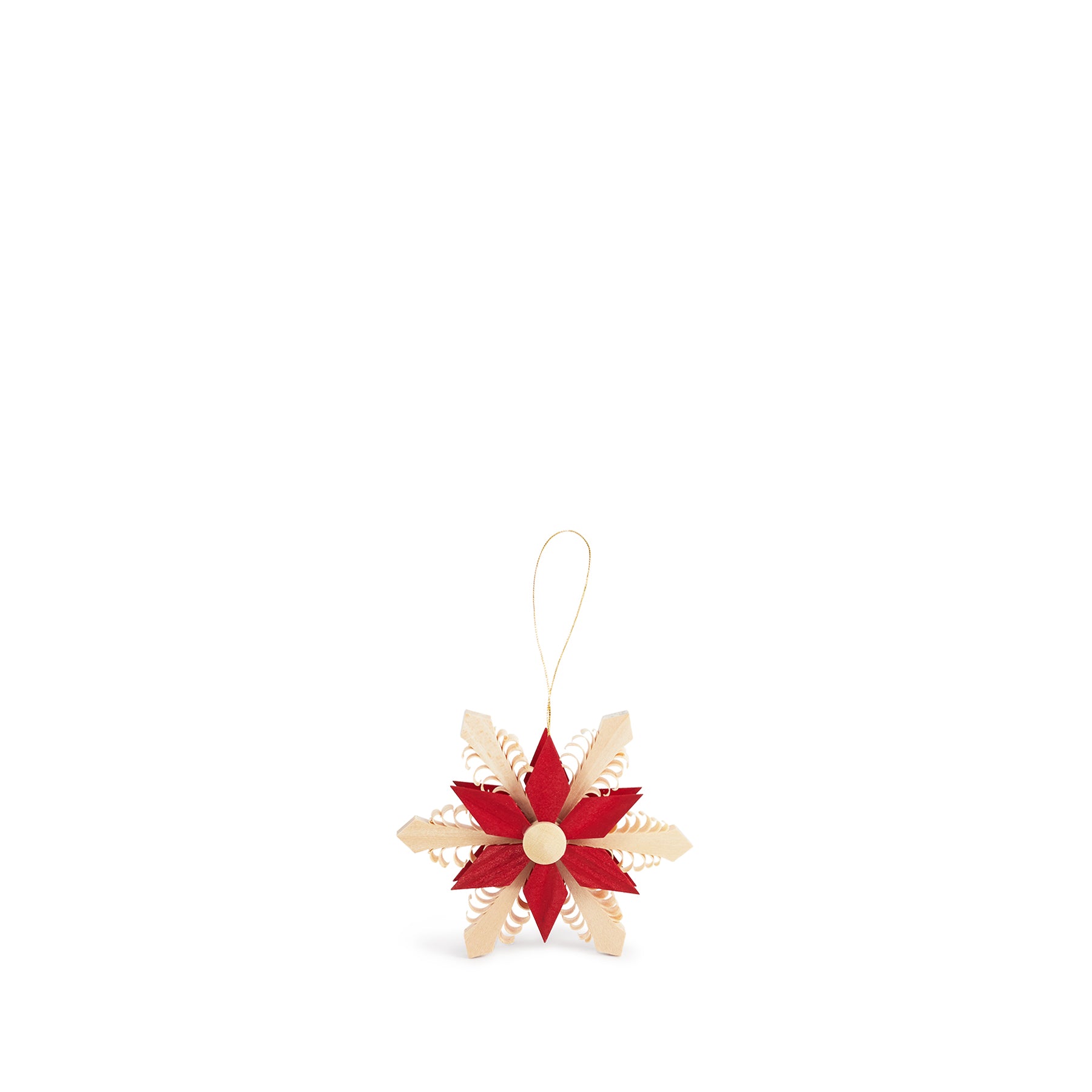 Star Ornament in Natural/Red 3.5" Zoom Image 1