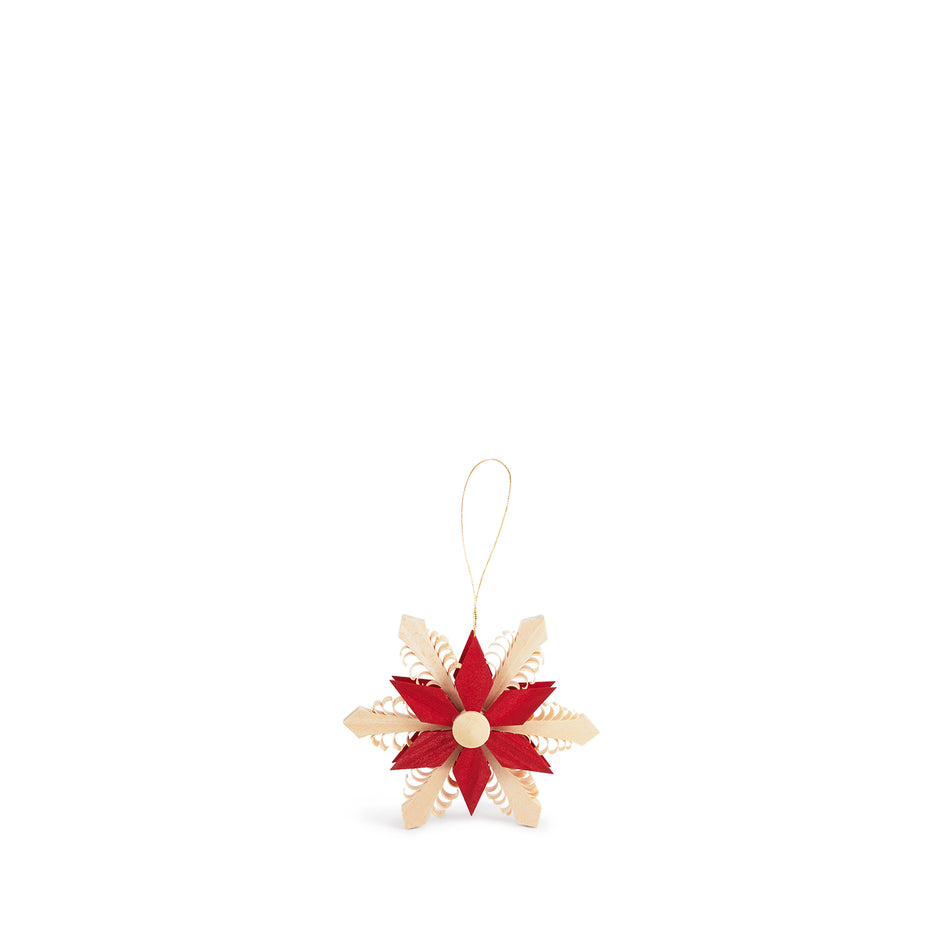 Star Ornament in Natural/Red 3.5" Image 1
