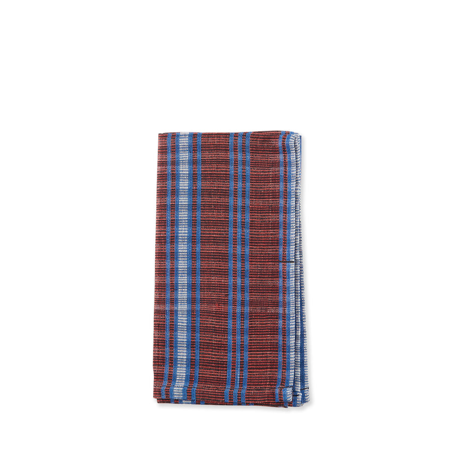 Cotton Tartan Napkin in Red and Blue Image 1