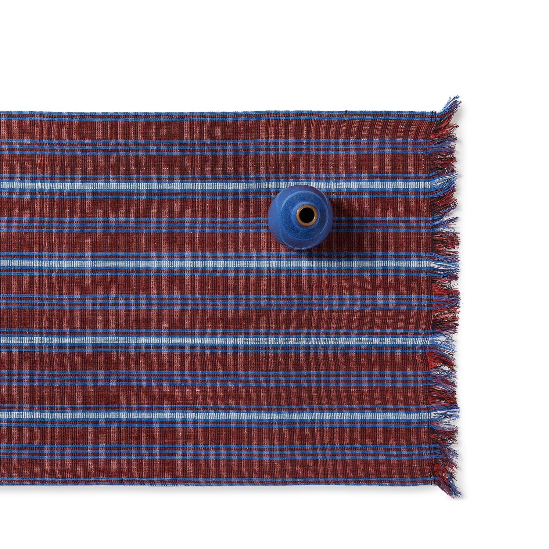 Cotton Tartan Runner in Red and Blue Zoom Image 1
