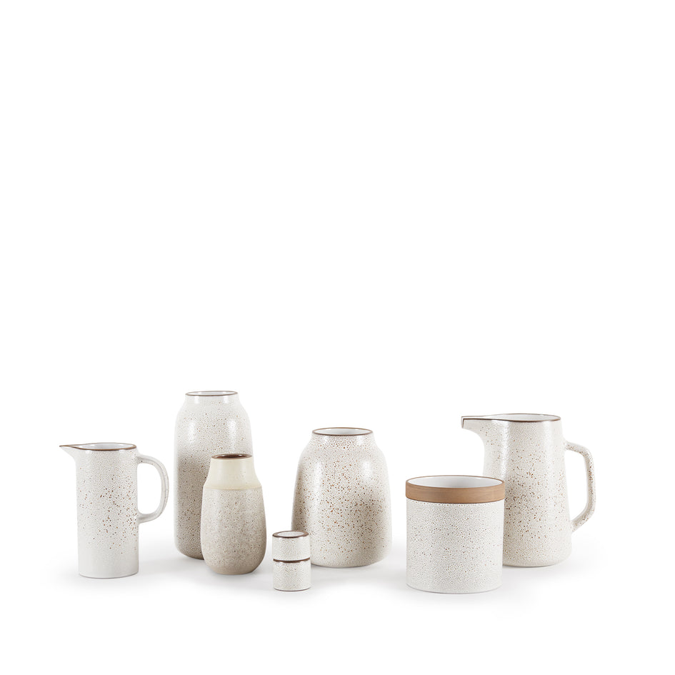 Small Pitcher in Opaque White and Matte Brown Image 4