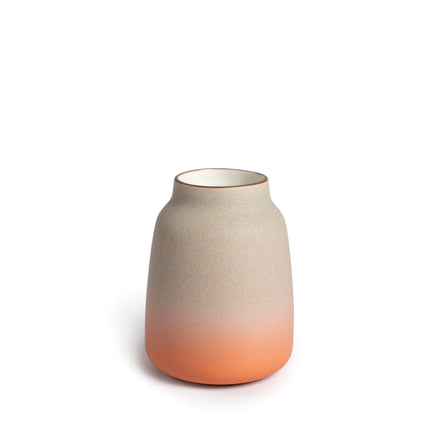 Wide Vase in Fog and Tangerine
