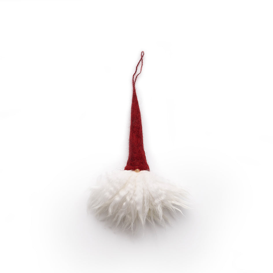 Gnome Ornament in Red with White Beard Image 1