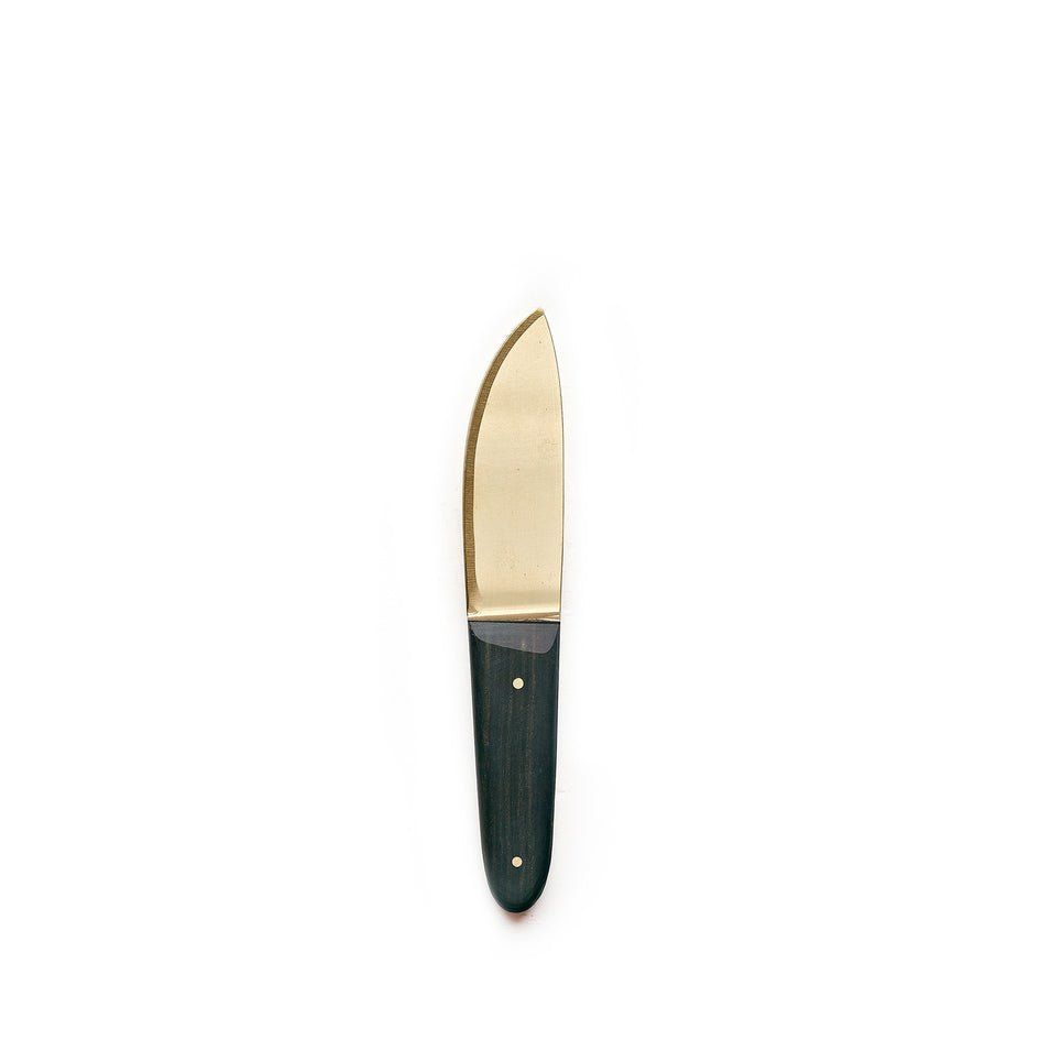 Large Brass and Walnut Cheese Knife Image 1