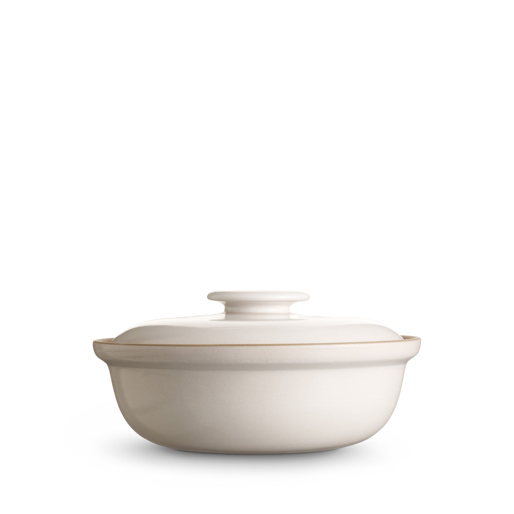 Large Covered Serving Dish in Opaque White Zoom Image 1