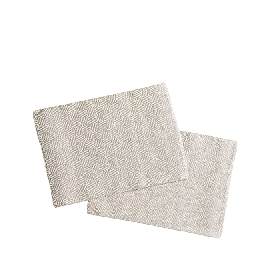 Linen Rutig Strandrag Placemats in White (Set of 2) Image 1