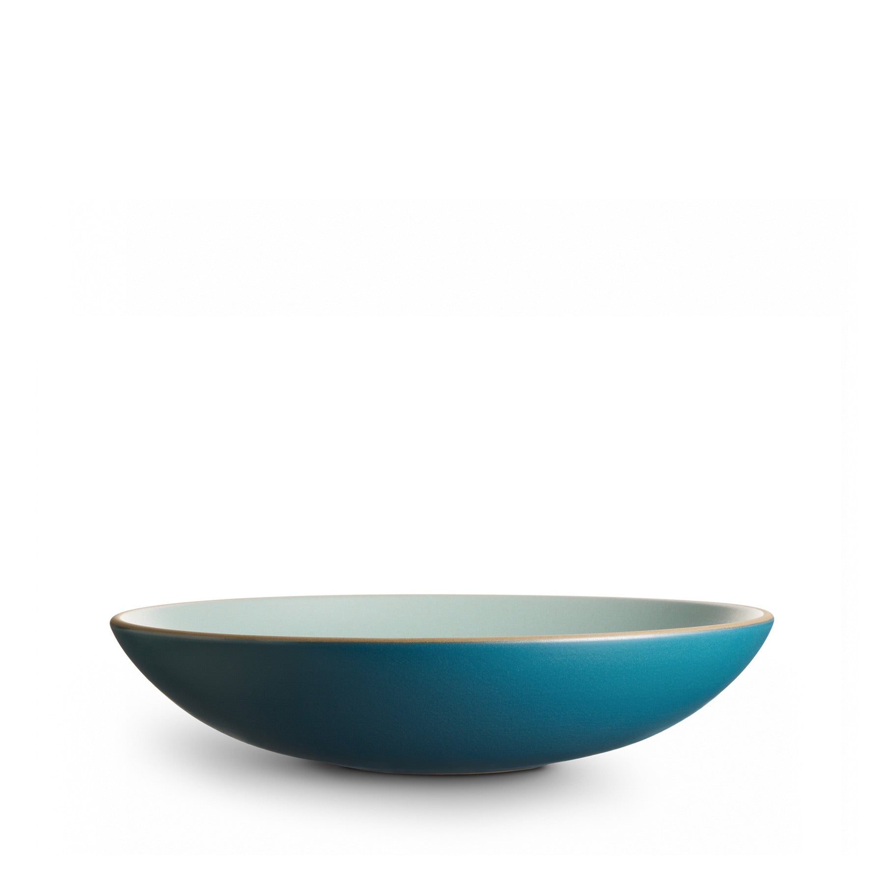 Shallow Salad Bowl in Aqua Turquoise Zoom Image 1