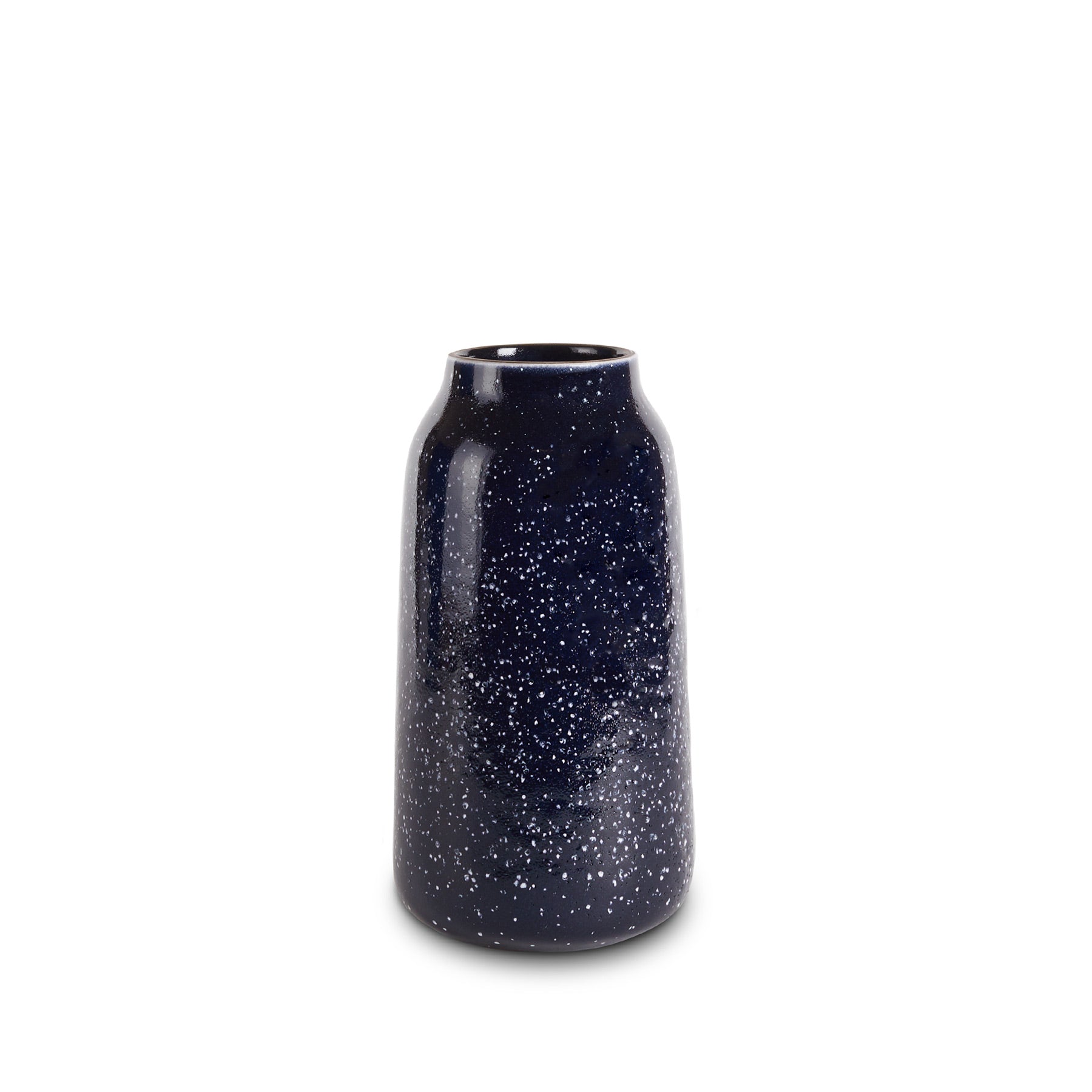 Tall Vase in Midnight and Opaque White Zoom Image 1